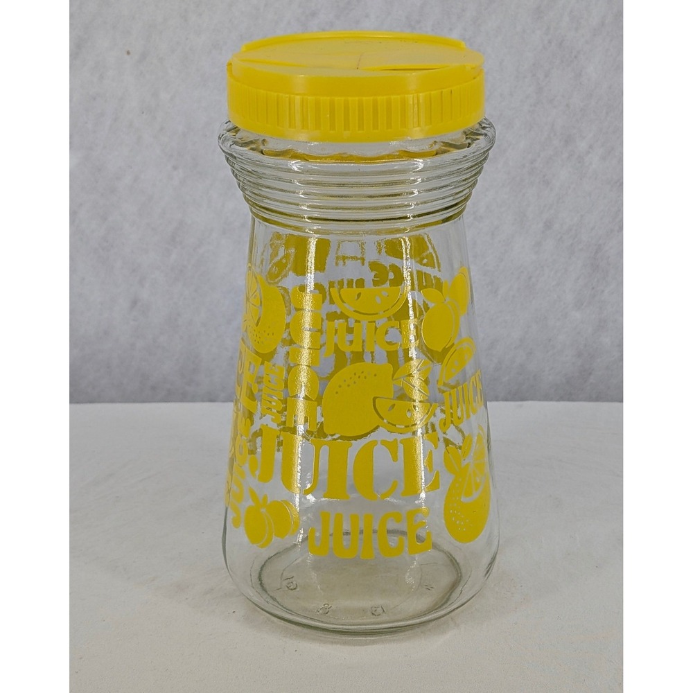 Lemon Juice Carafe 24oz Yellow Glass Pitcher Vintage Kitchen Anchor Hocking